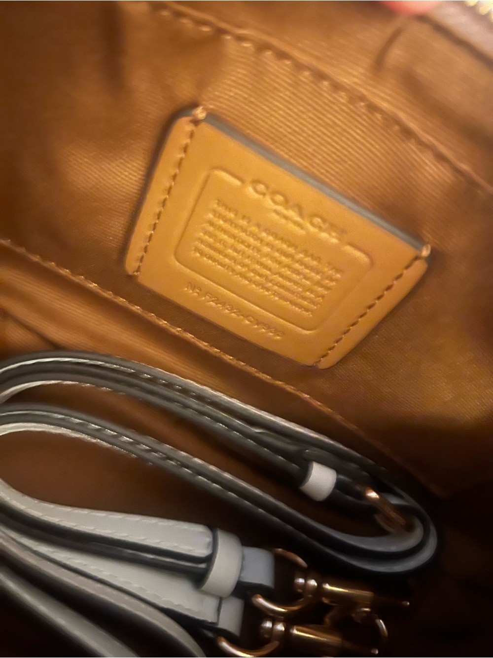 Coach Beige Signature Canvas Shoulder Bag with White Trim - Picture 2 of 3
